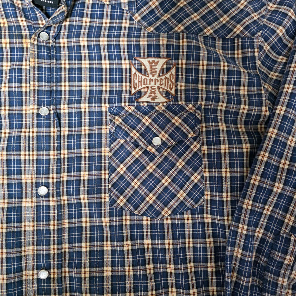 [2XL] 빈티지 WCC 웨스트 코스트 차퍼스 체크 셔츠 오렌지 베이스 상품이미지3