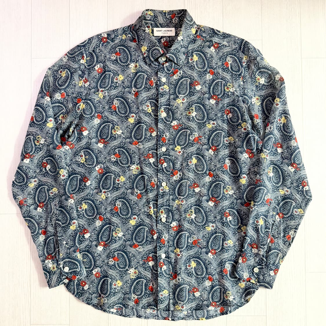 생 로랑 2015 S/S 플로럴 페이즐리 실크 셔츠 상품이미지1