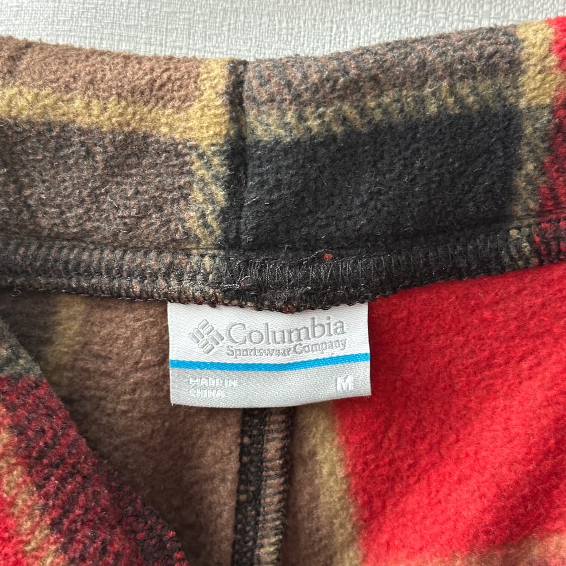 컬럼비아 Columbia 체크 플리스 스트레이트 팬츠 레드 M 상품이미지9