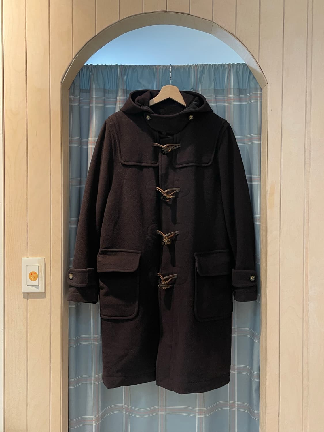 일본빈티지 다크브라운 떡볶이롱코트  상품이미지3