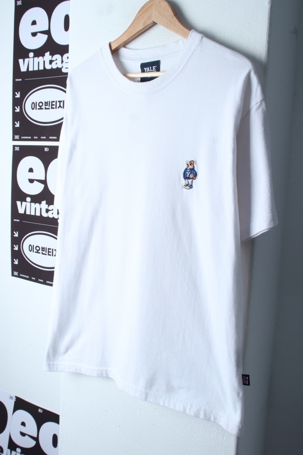 (M-XL) 예일 반팔 티셔츠 곰돌이 화이트 올드스쿨-H32249 상품이미지1