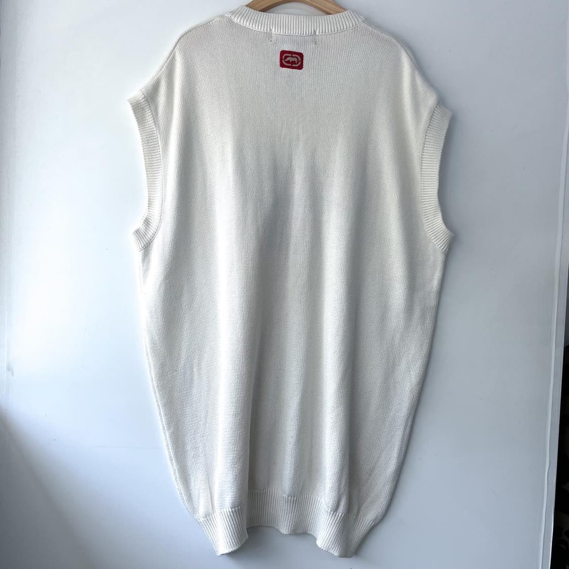 에코 빅스펠아웃 오버사이즈 크림색 코튼 니트 베스트 상품이미지5