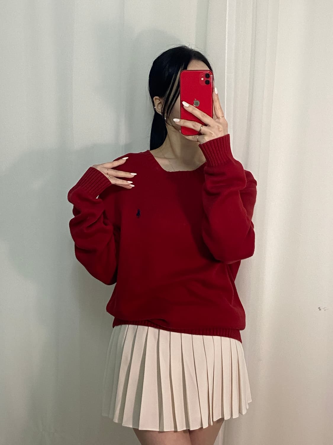 폴로 버건디 포니 니트 상품이미지2