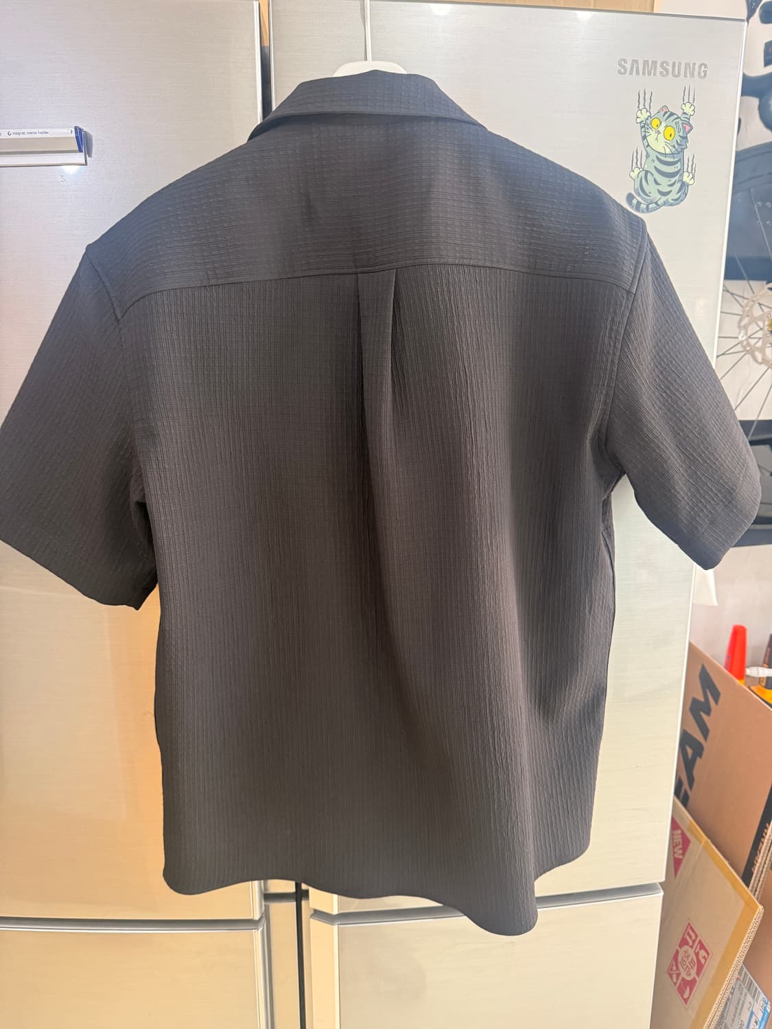 이에이 iey NANO CHECK OPEN SHIRTS Black 상품이미지5