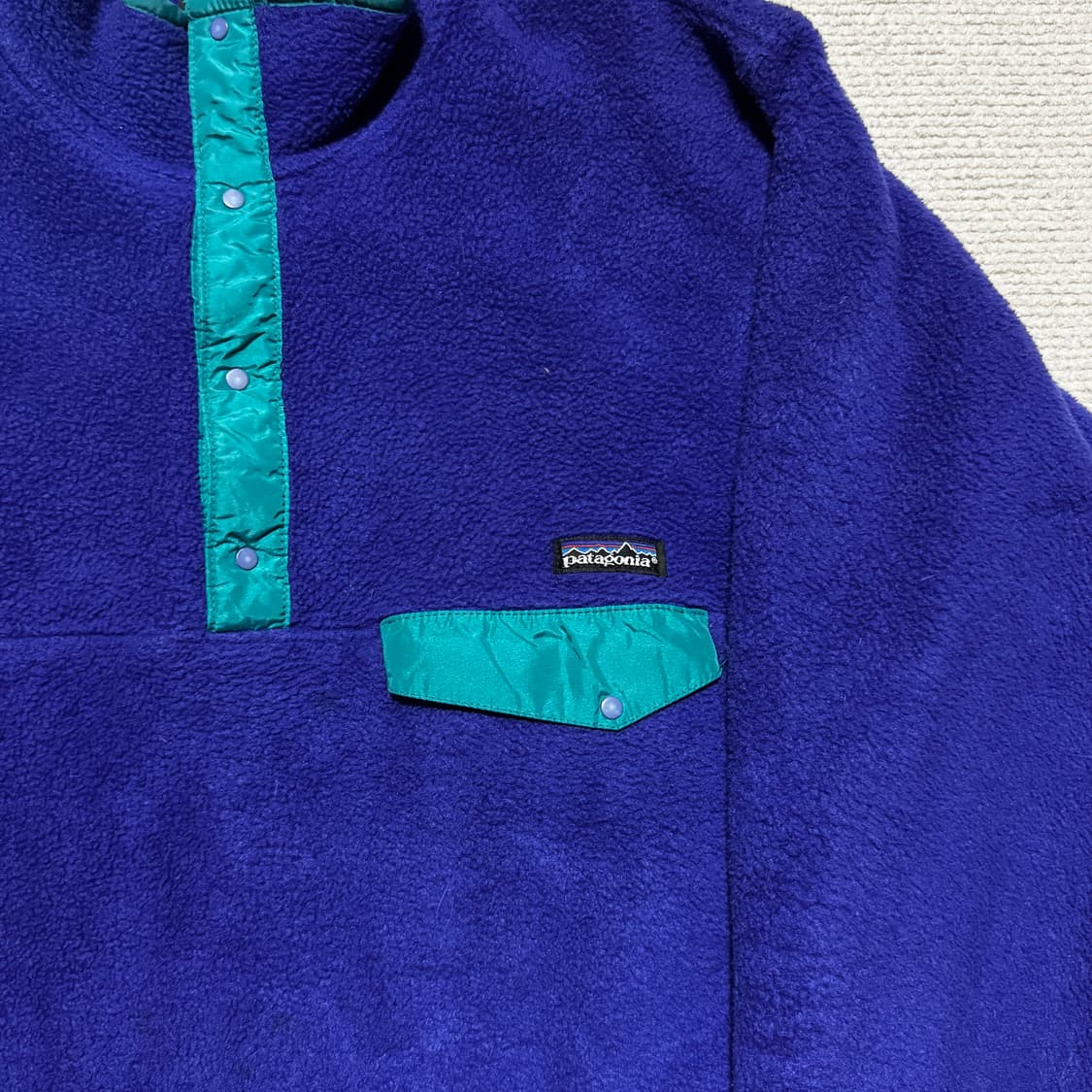 90s USA 파타고니아 신칠라 퍼플 스냅플리스 L 상품이미지4
