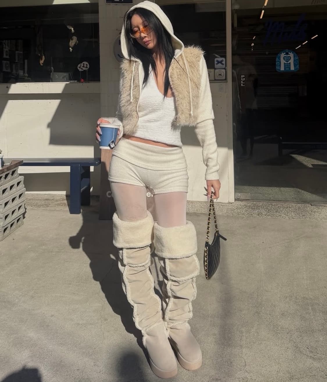 Gateless 게이트리스 퍼 롱부츠 상품이미지1