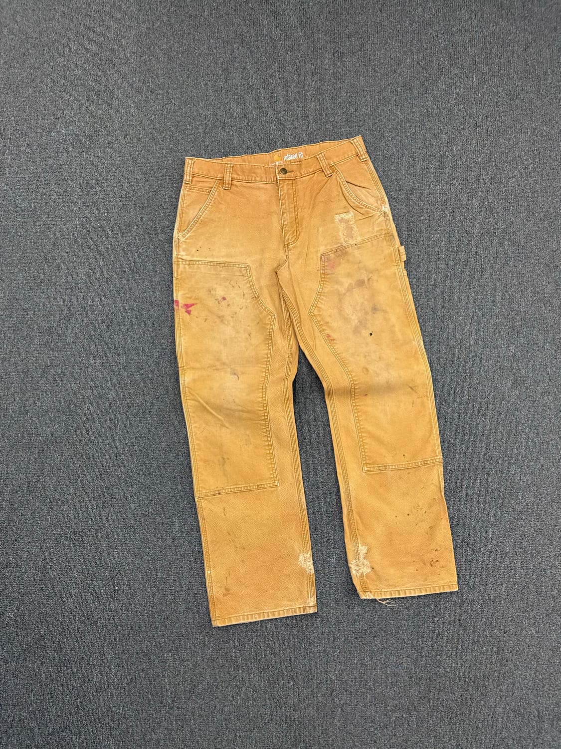 34)칼하트 빈티지 베이지 더블니 워크팬츠 상품이미지2