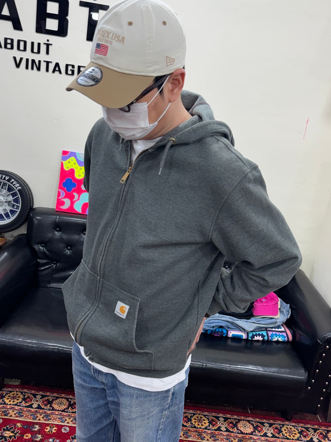 칼하트 k122 미드웨이트 루즈핏 후드집업 M 상품이미지1