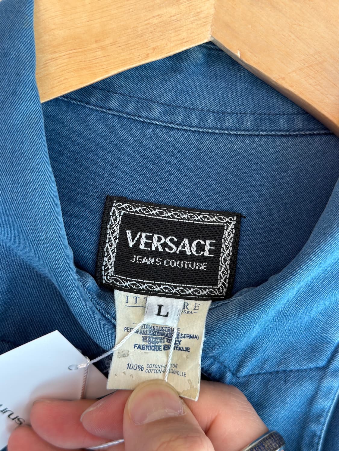 Versace 베르사체 90‘s 스터드 웨스턴 데님 셔츠 상품이미지5