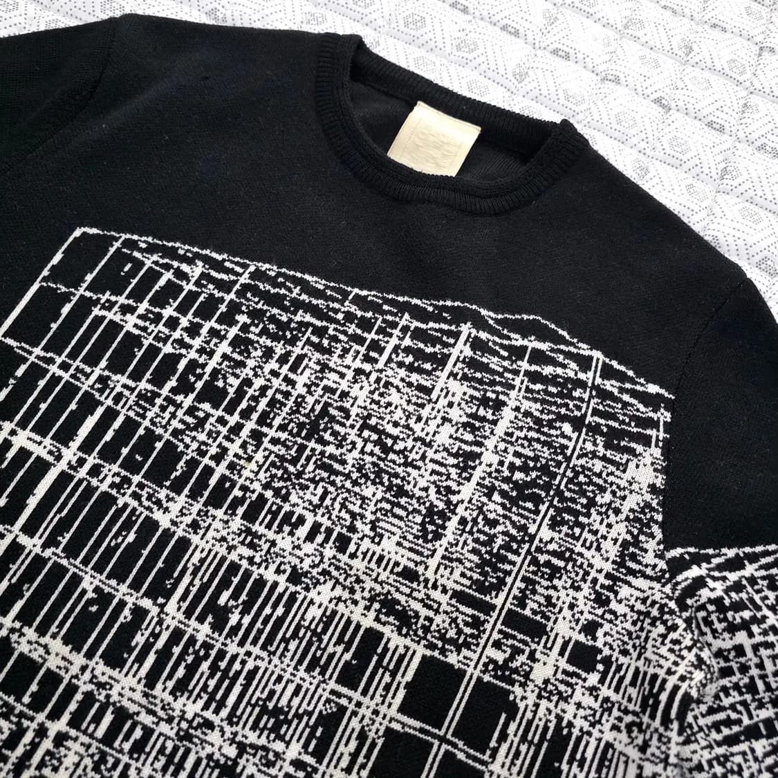 우영미 블랙 프린트 니트 스웨터 100 상품이미지6