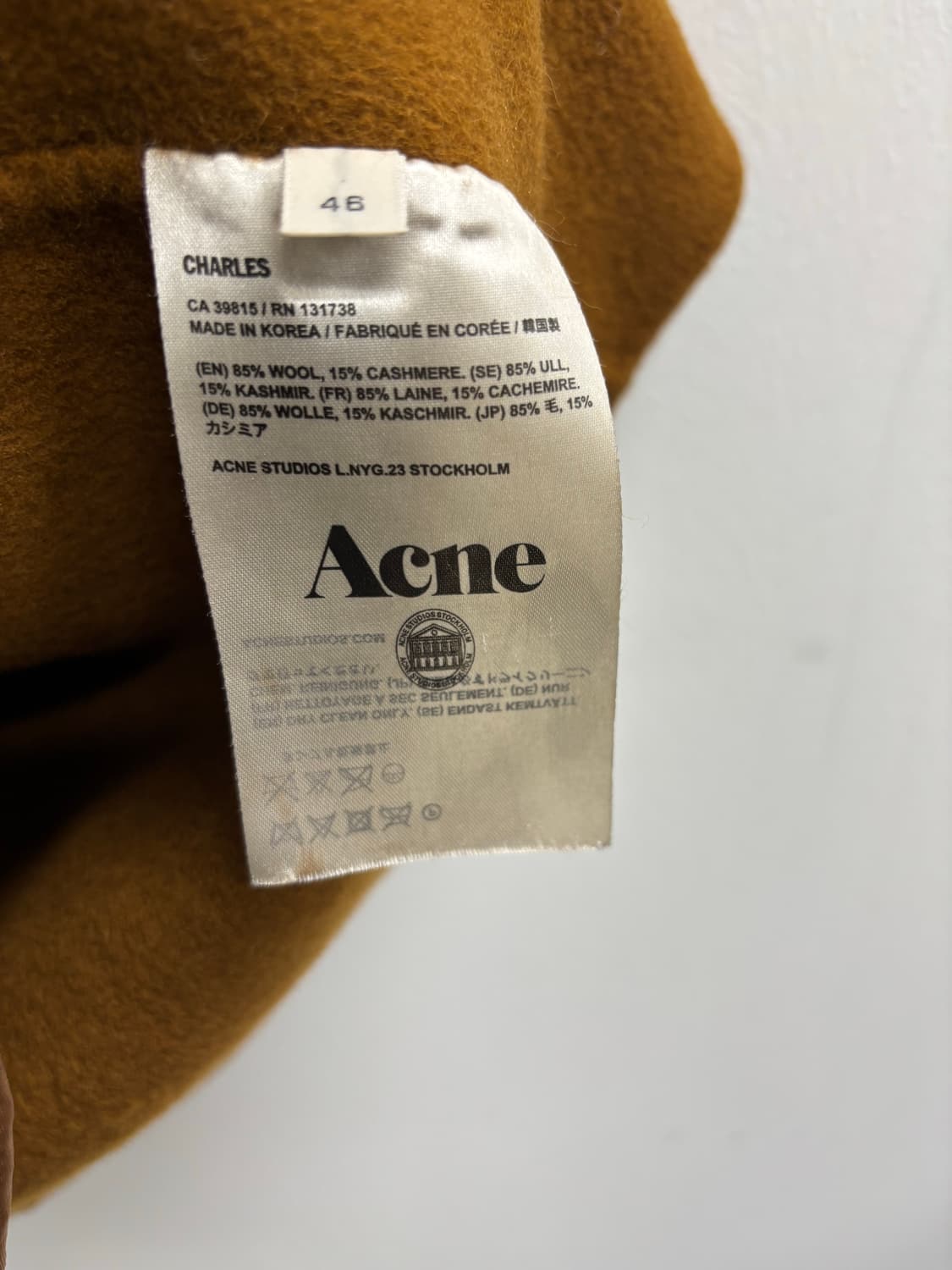 아크네스튜디오 Acne Studios 찰스 핸드메이드 캐시미어 혼방 상품이미지4