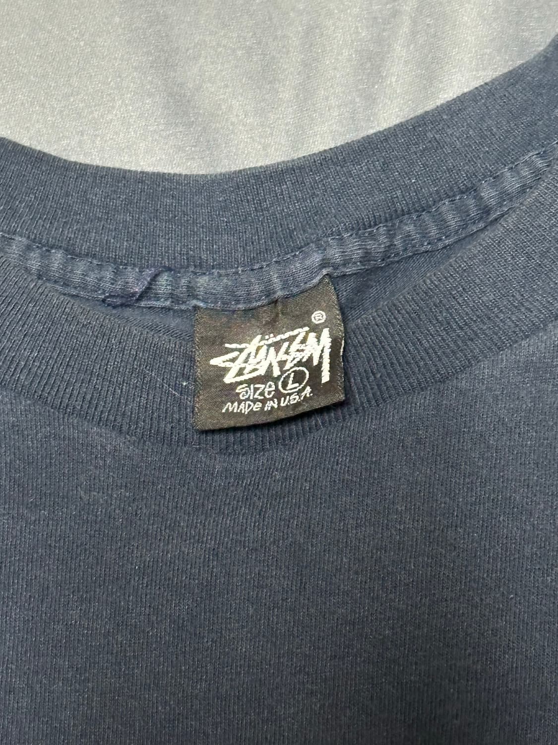 90s 스투시 star logo 반팔 L 네이비 상품이미지4