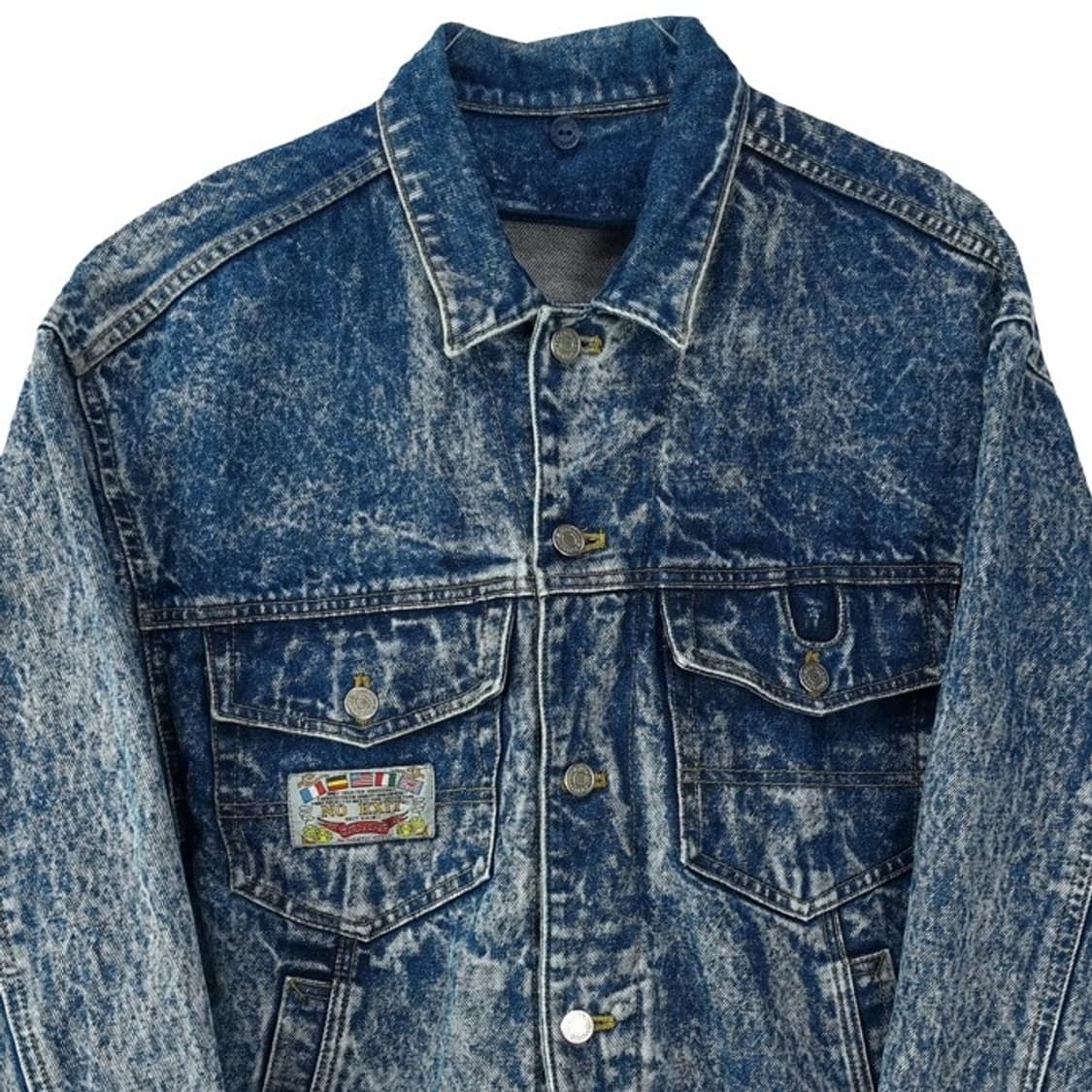 [빈티지] 스톤 크랙 워시드 오버핏 데님 자켓 청자켓 M20038 상품이미지4