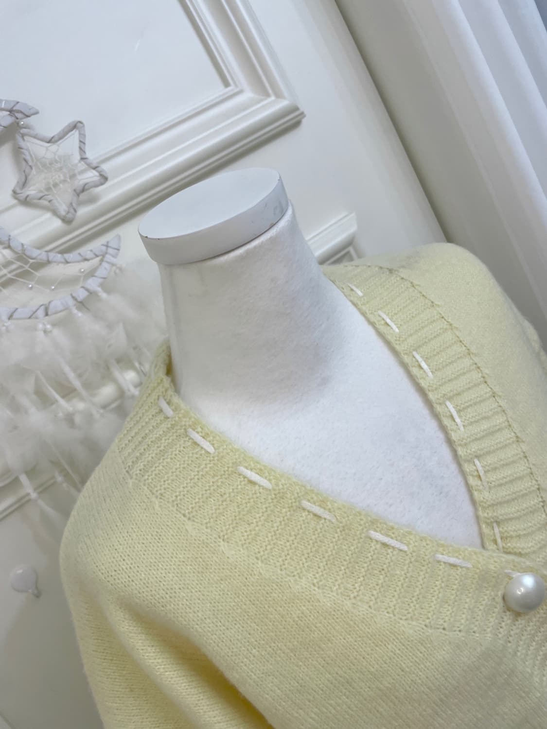 lemon stitch point pearl button warm car 상품이미지7