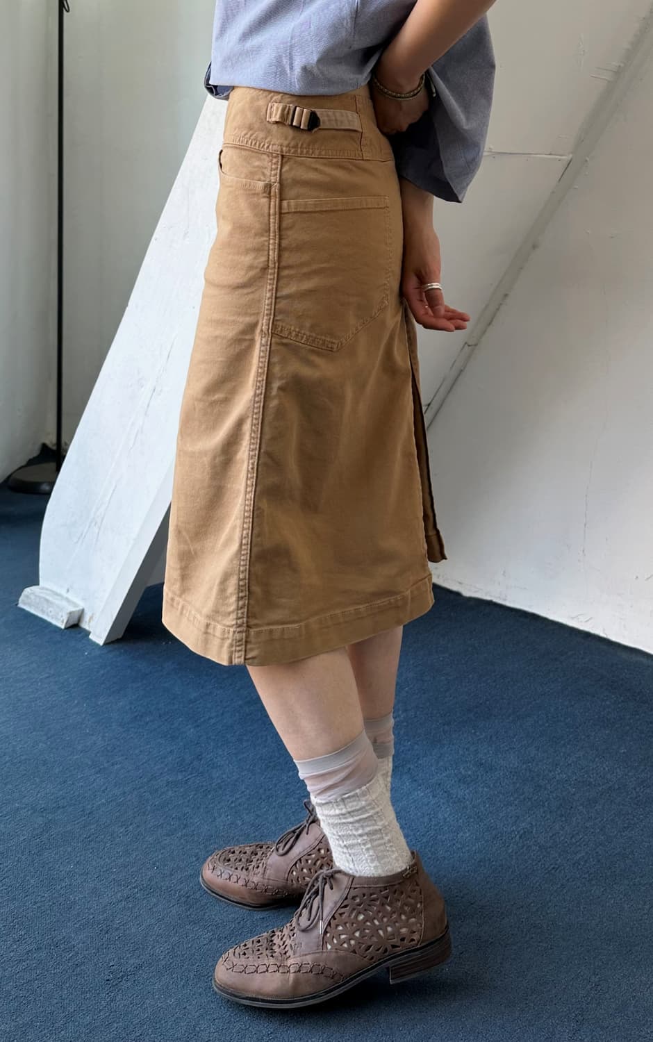 Cotton side adjust work skirt 상품이미지2