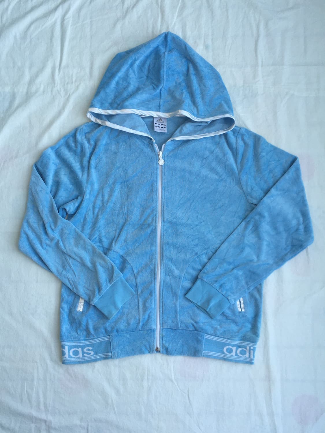 아디다스 Adidas 블루 벨벳 집업 상품이미지1