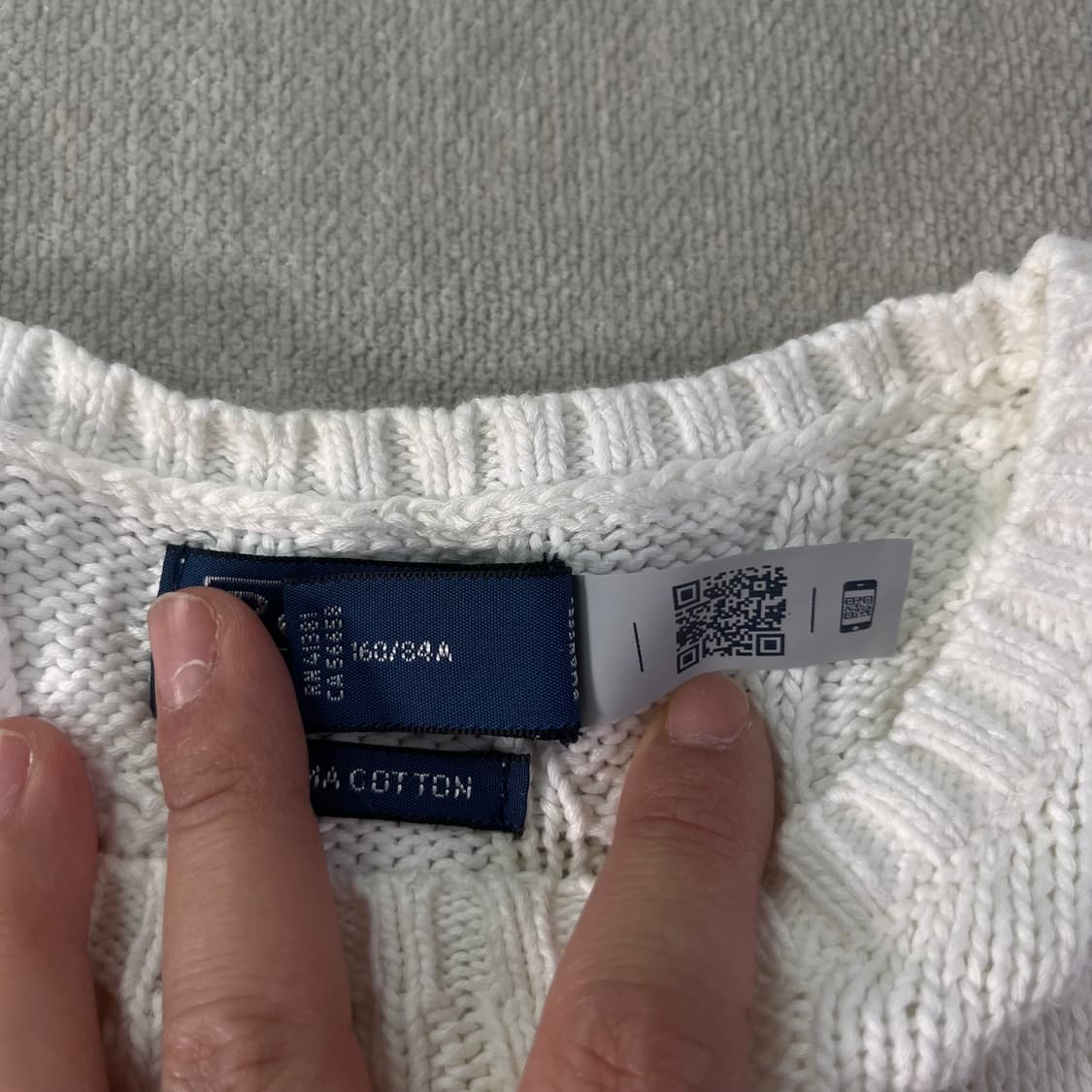 W 95 폴로 랄프로렌 백화점 신형 꽈베기 화이트 니트 상품이미지4