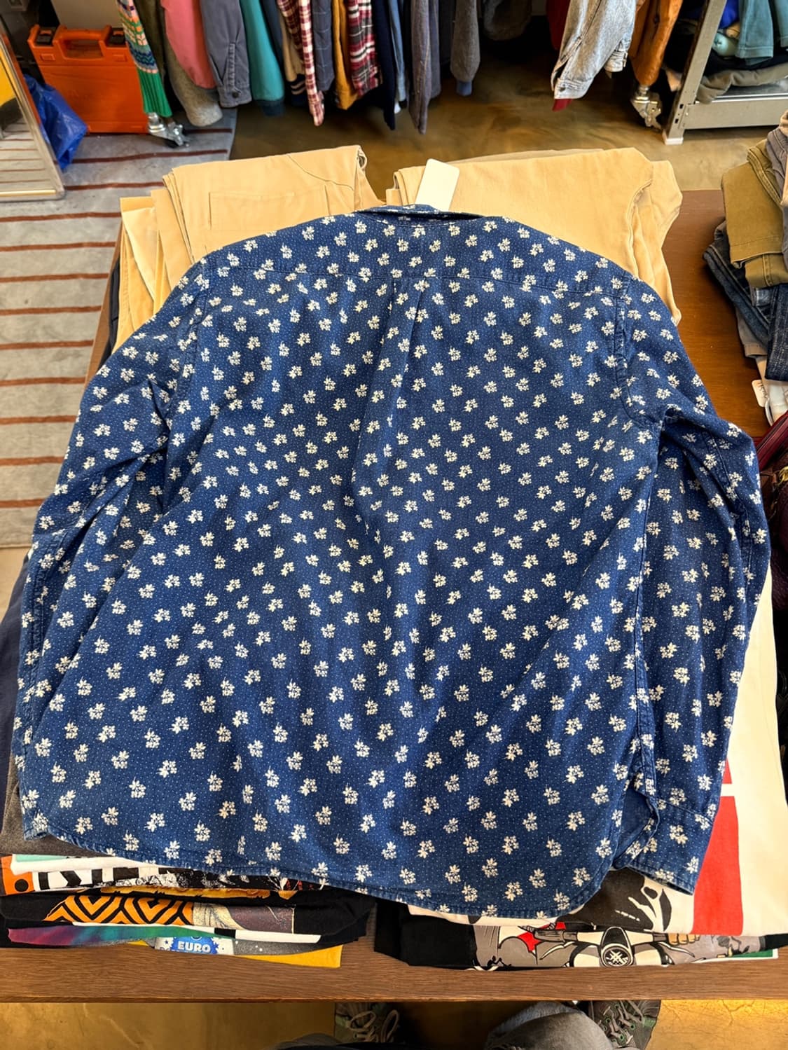 JAPAN BLUE JEANS 일본생산 블루닷 플로럴 프린팅 셔츠 XL 상품이미지4