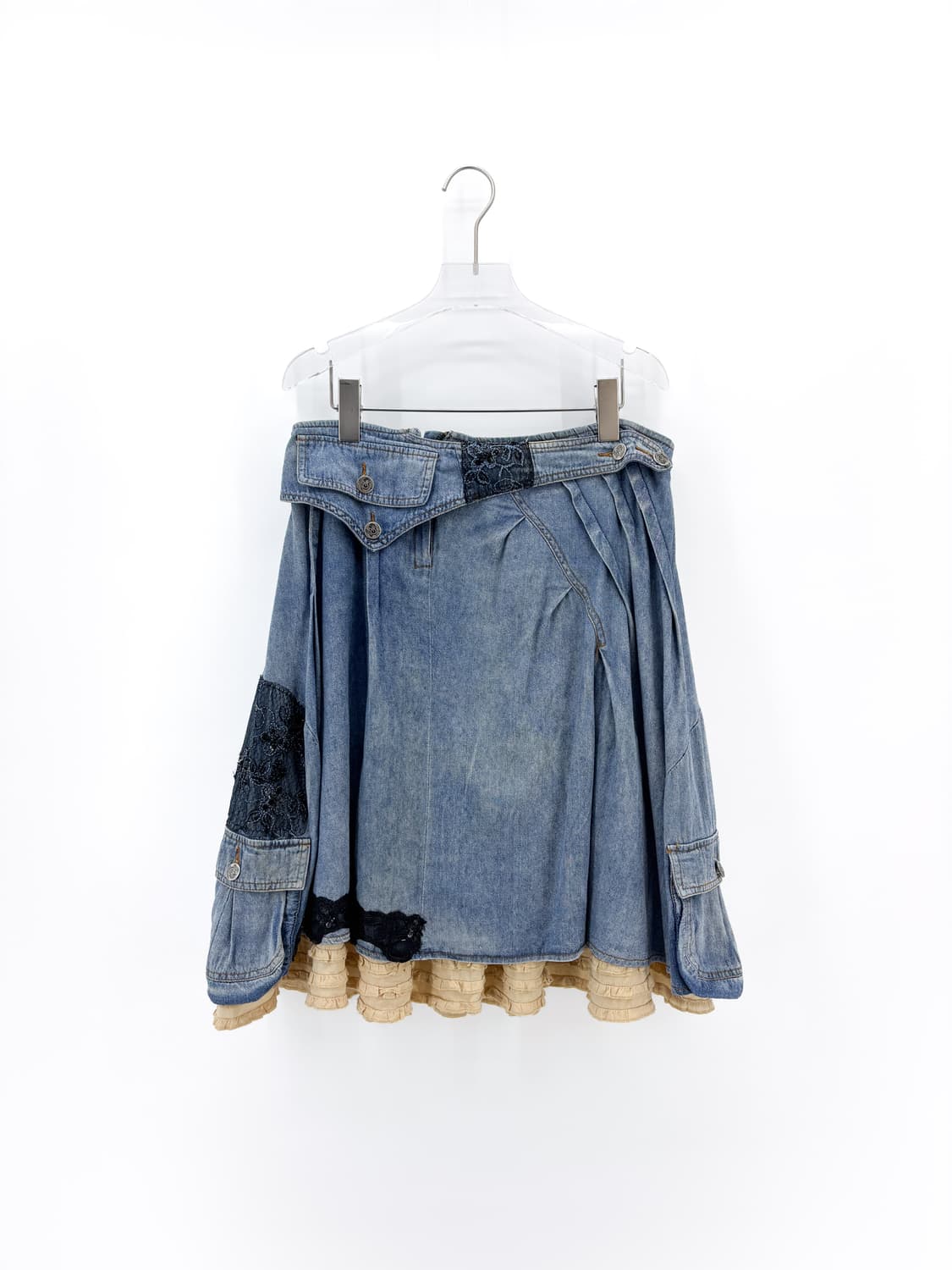 빈티지 패치워크 데님 레이어드 스커트 상품이미지1