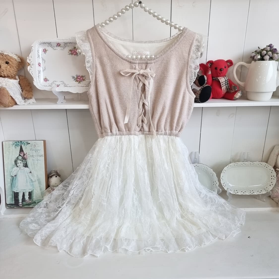 리즈리사 레이스 코르셋 리본 원피스 상품이미지1