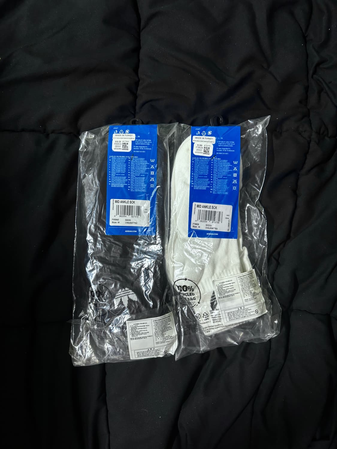 아디다스 오리지널스 미드 앵클 삭스 블랙, 화이트 새상품 일괄 상품이미지2