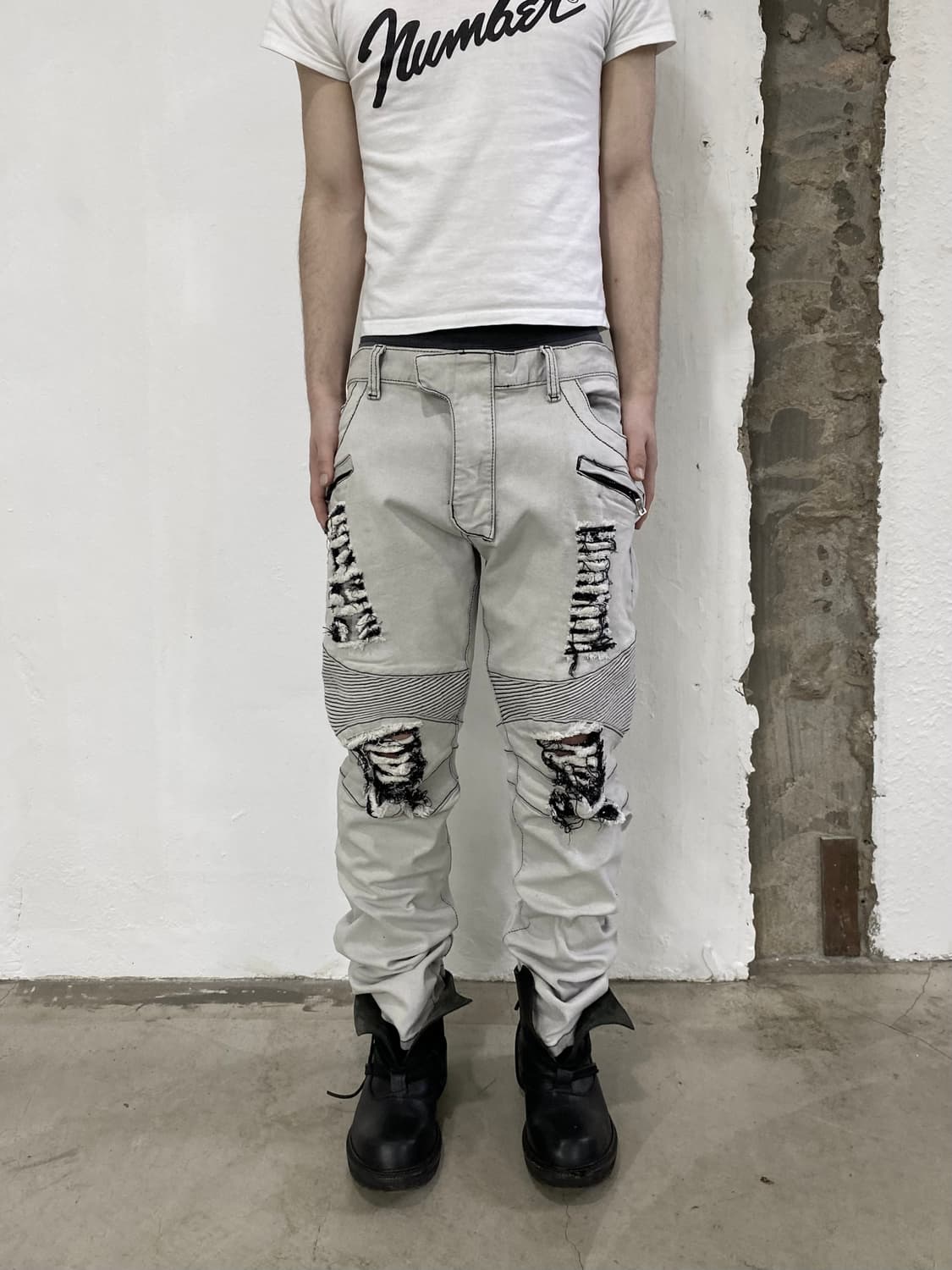 발망 디스트레스드 바이커 팬츠 상품이미지1