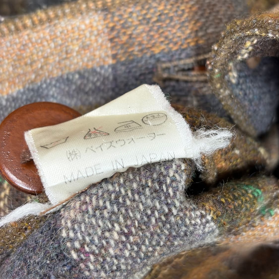 빈티지 패턴 울 후드 코트 자켓 상품이미지7