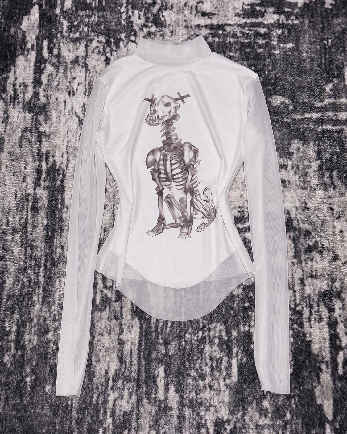 {Unknown} Skull Dog See-Through Top  상품이미지3