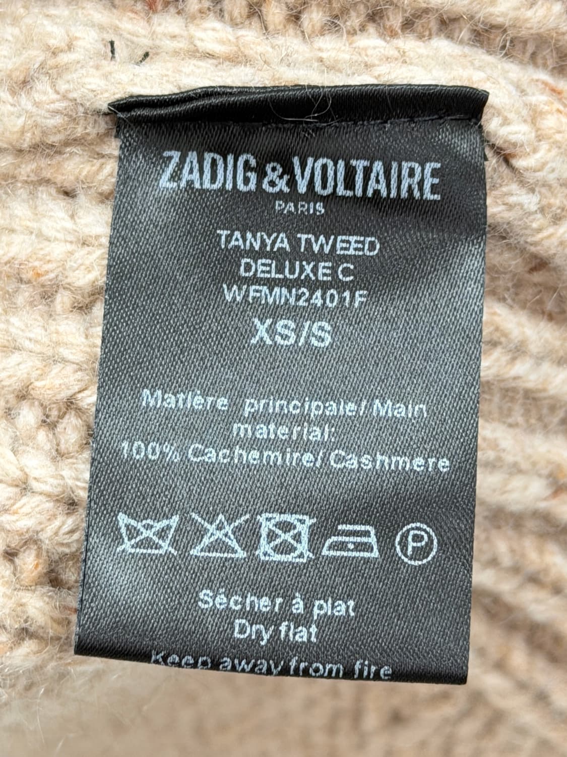 쟈딕앤볼테르 타냐 트위드 핑거홀 캐시미어 가디건 상품이미지5