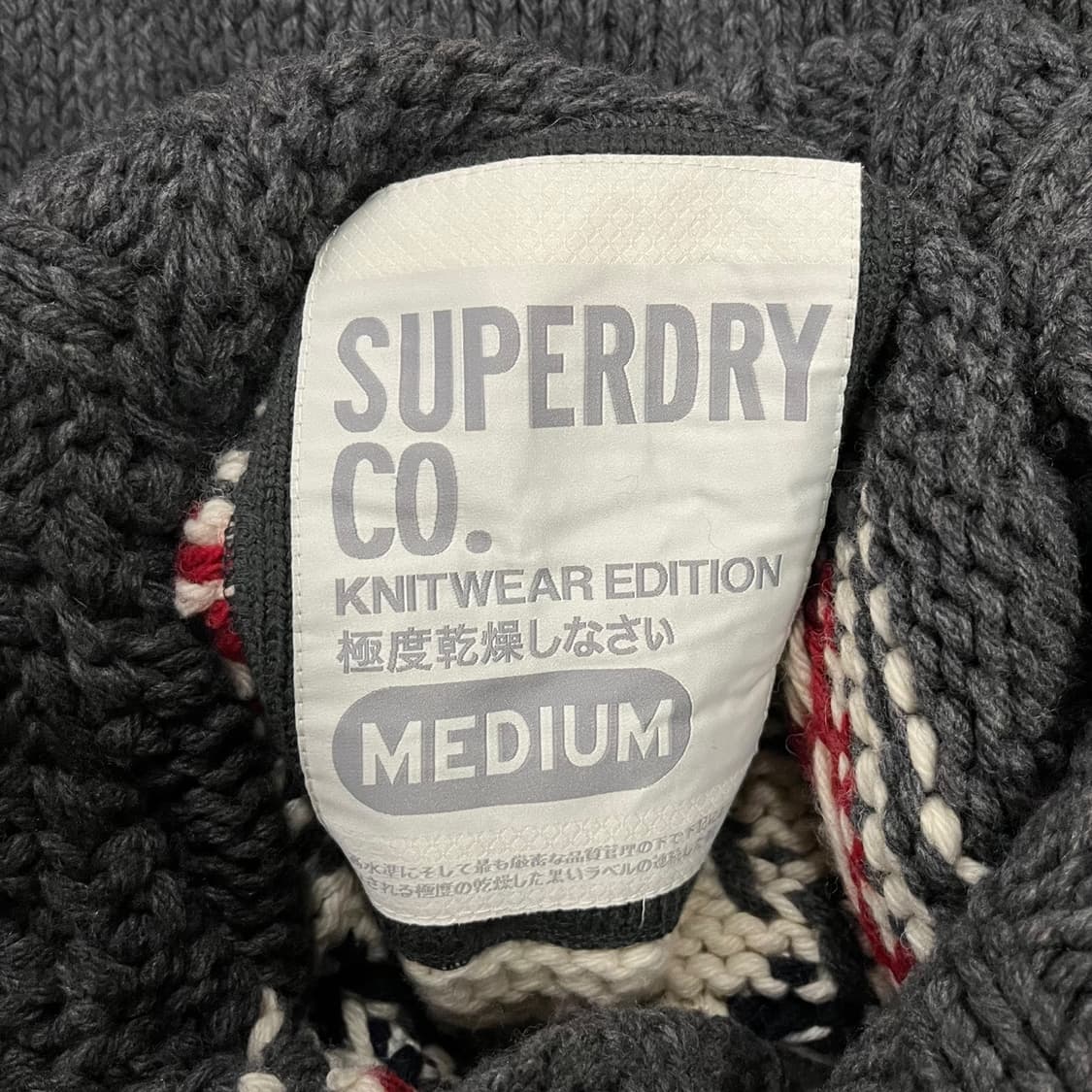 [정품/M] 슈퍼드라이 패턴 니트 풀오버 스웨터 그레이 b8 상품이미지5