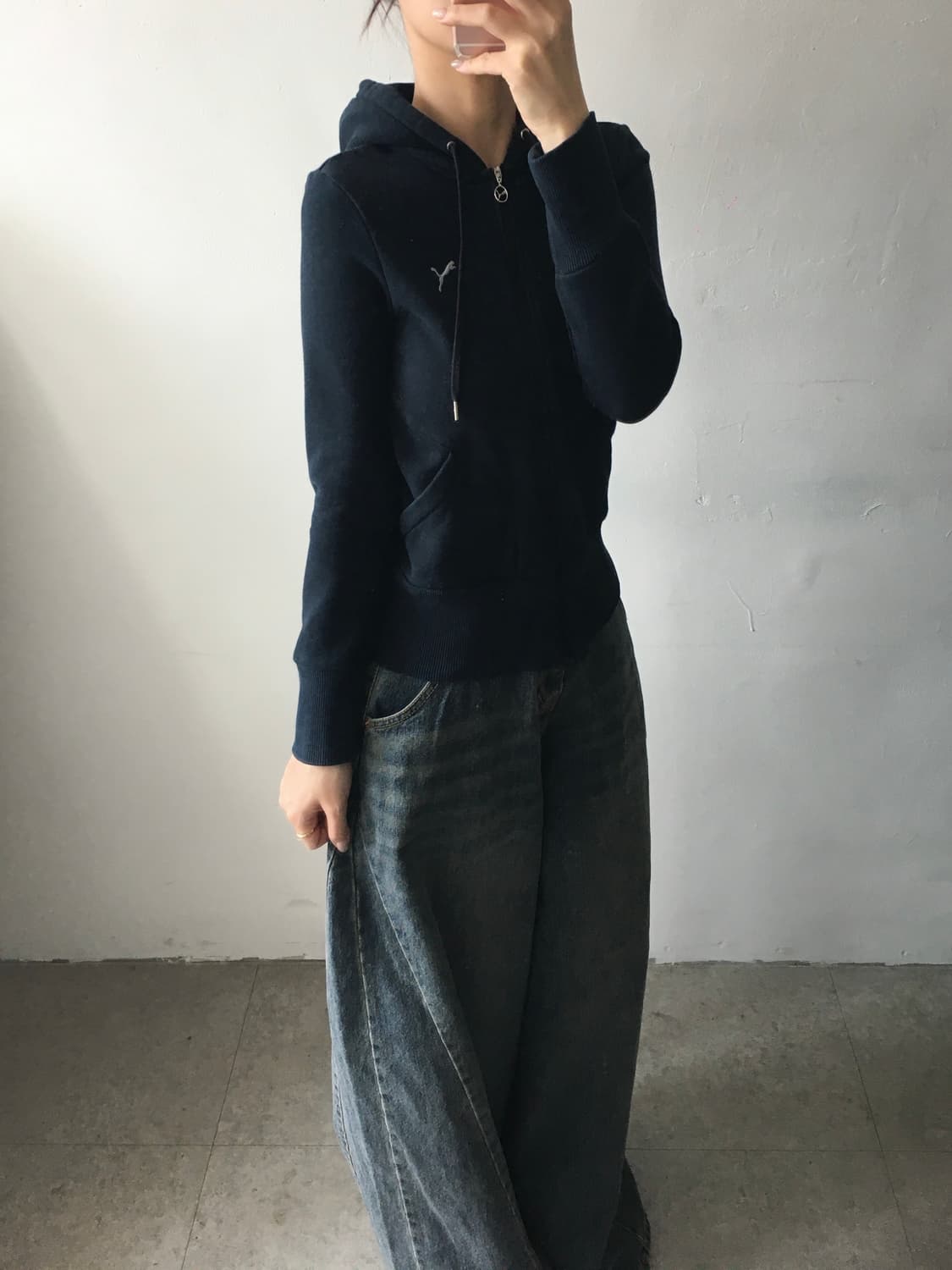 퓨마 자수로고 후드집업 상품이미지2