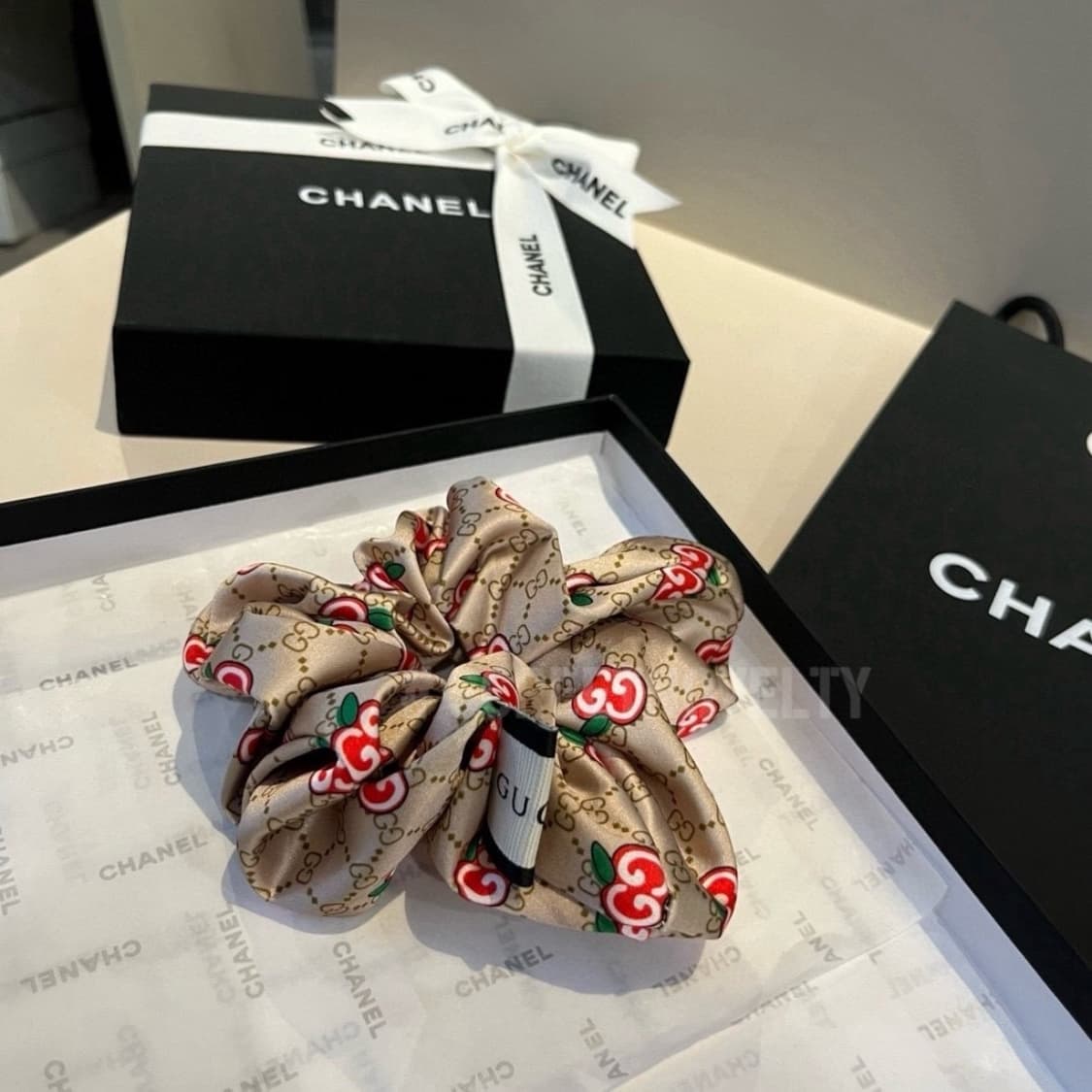 구찌 애플 더블G 헤어슈슈 상품이미지2