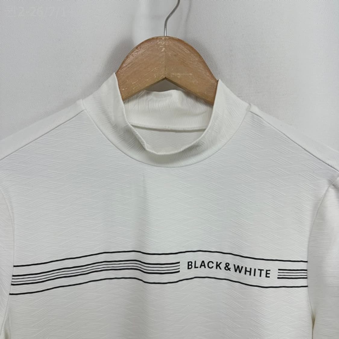 블랙앤화이트 남자 스판 골프 반팔티 화이트 100(M) 상품이미지2
