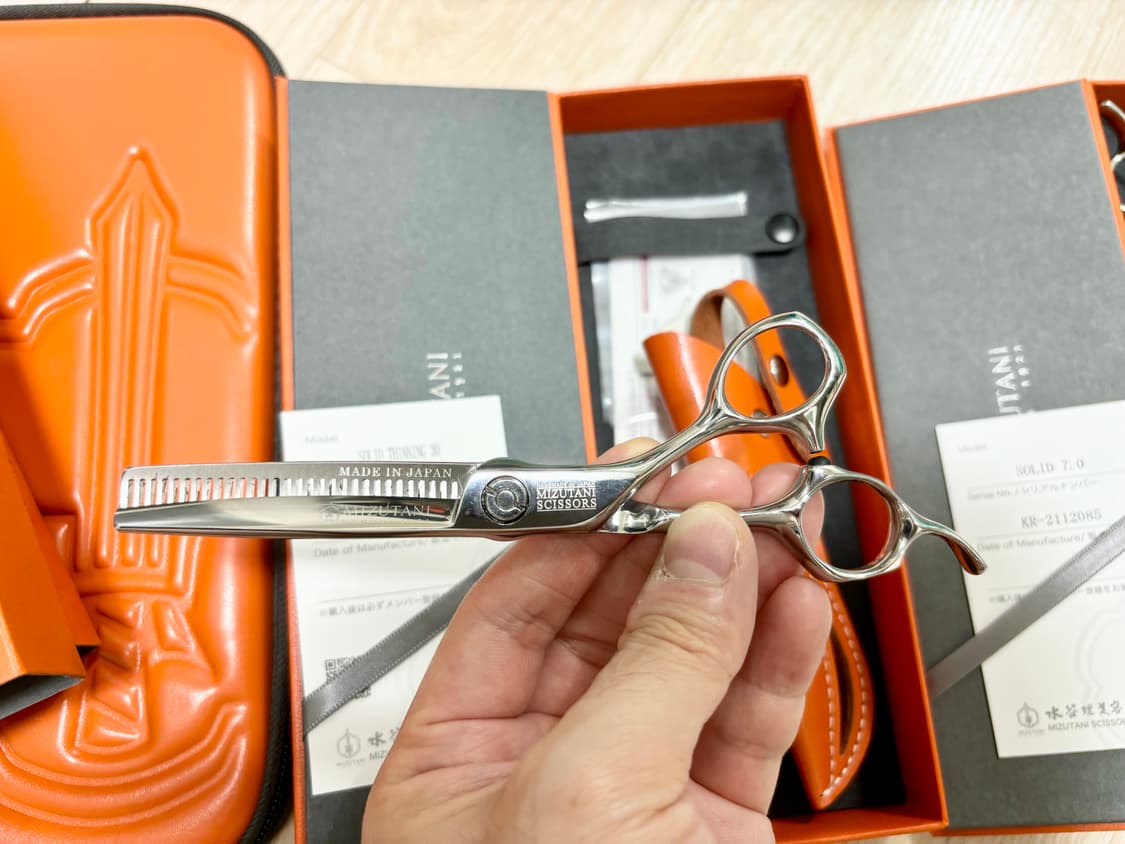 미쯔다니 솔리드 미용가위 틴닝가위 30발 1홈 미즈타니 상품이미지1