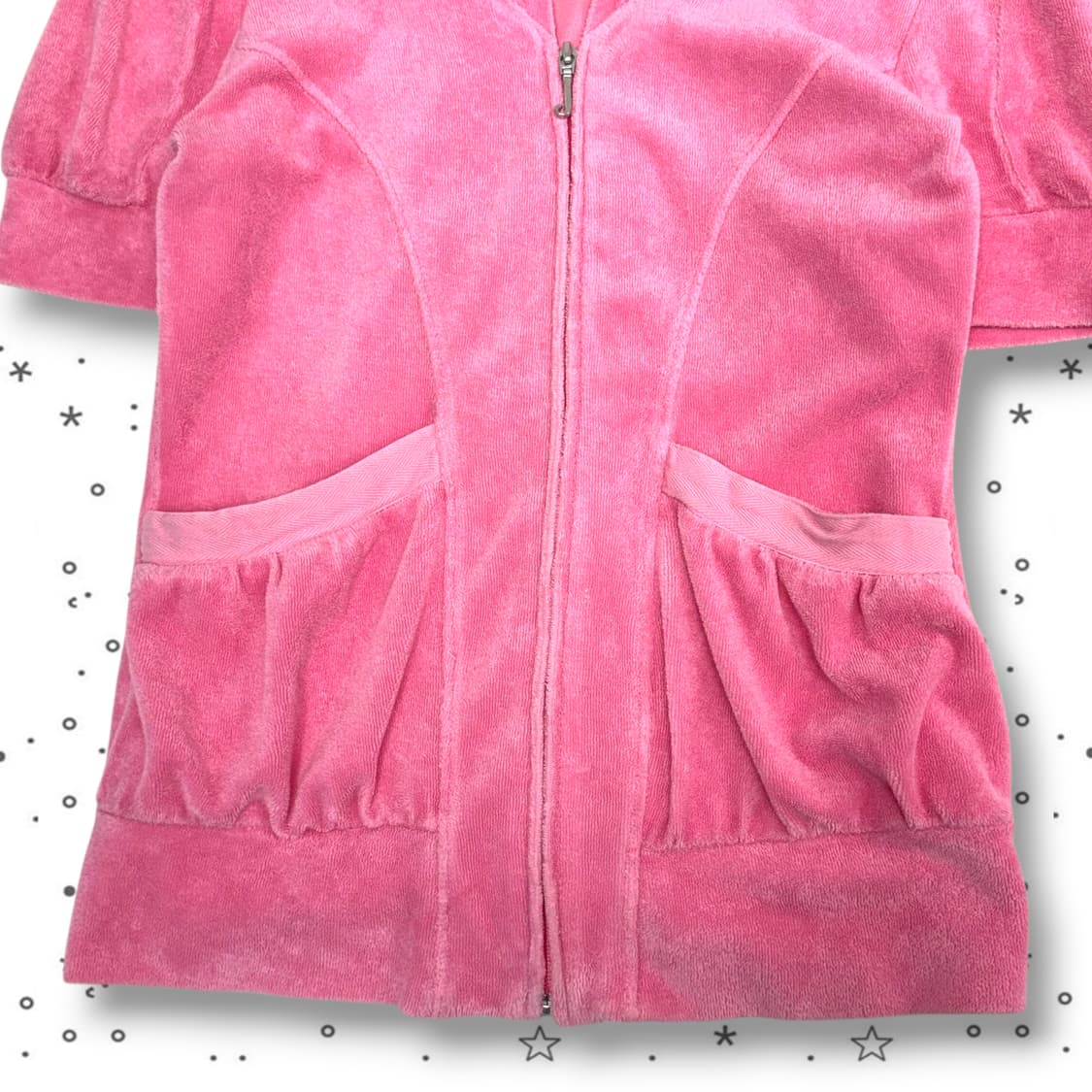 F Juicy Couture 쥬시 핑크 테리 반팔 후드집업 상품이미지4