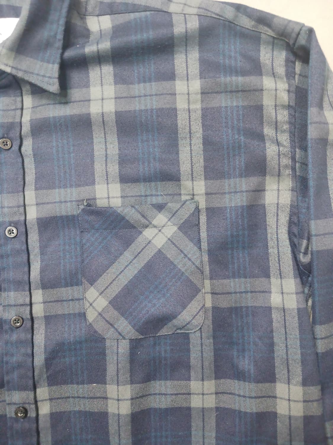 [프리] 어반드레스 어스틴 체크 셔츠 네이비 오버핏 상품이미지3