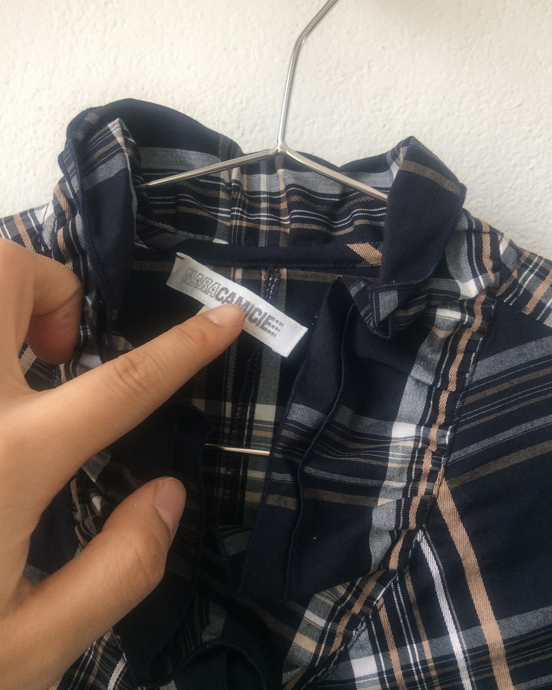 Naracamicie frill check pattern shirt 상품이미지5