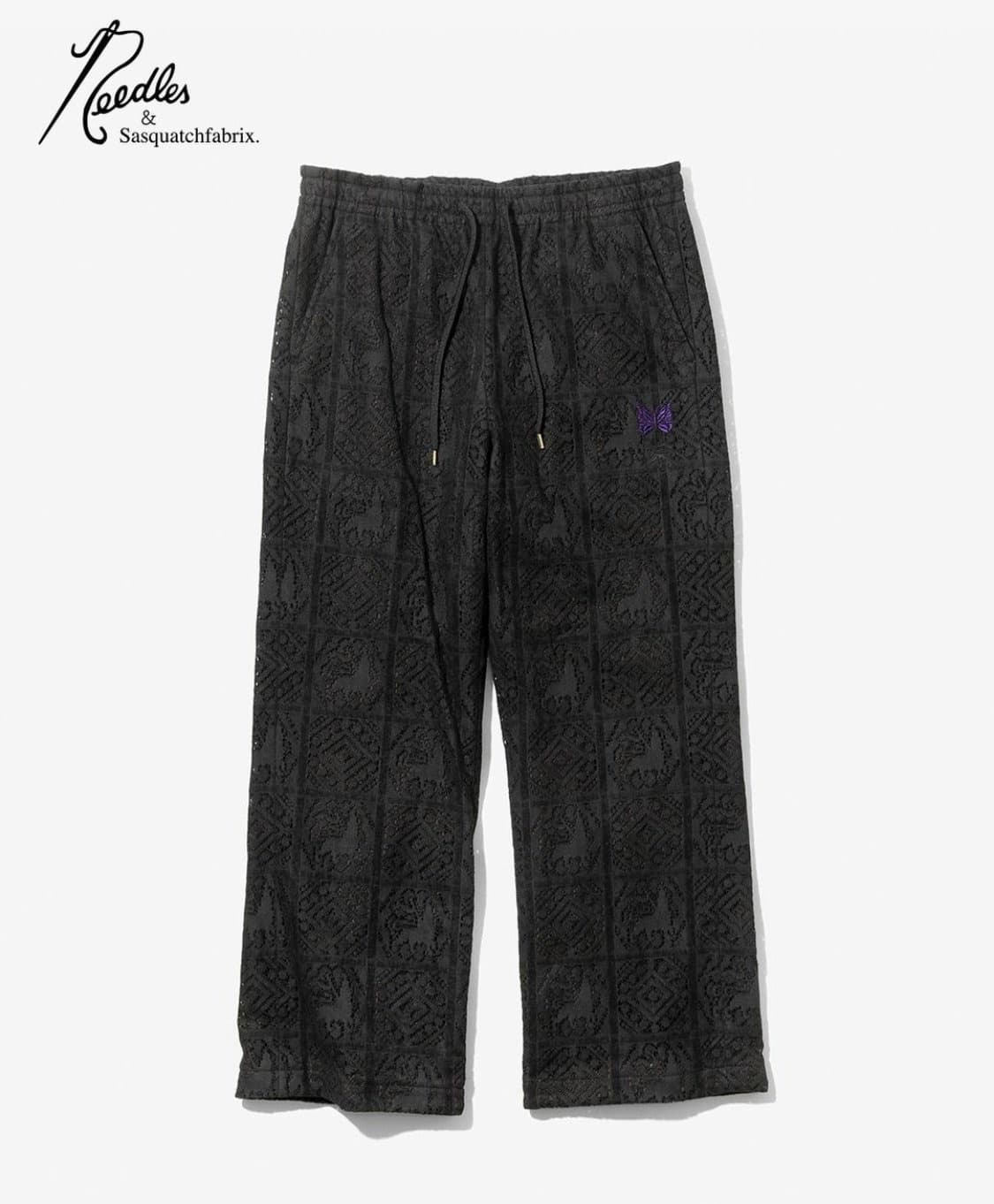 [M] 니들스 x 사스콰치패브릭스 블랙 레이스 트랙팬츠 블랙 상품이미지1