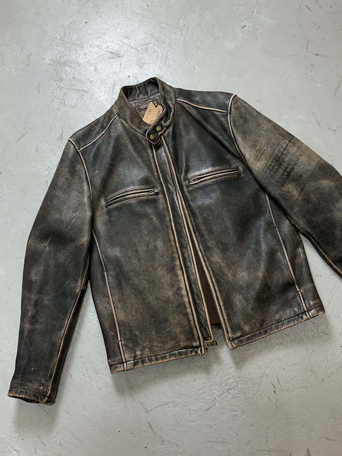 00's 디스 레더 자켓 빈티지 라이더 자켓 상품이미지5