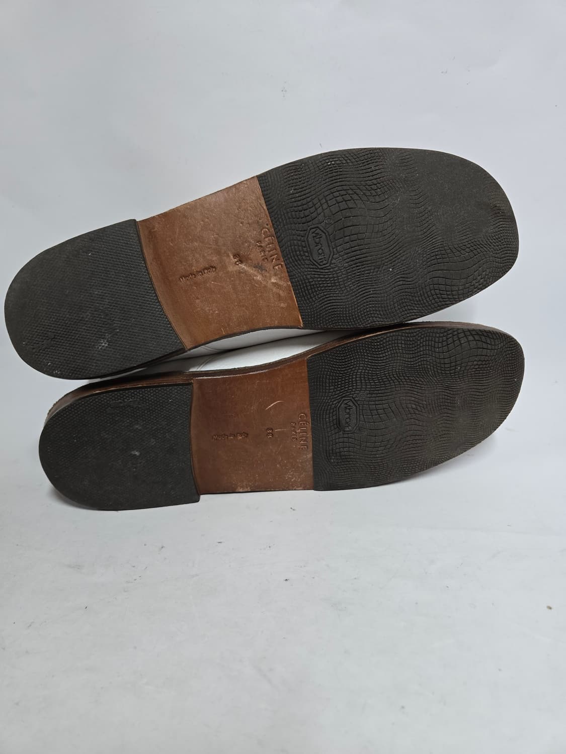 셀린느  화이트 레더  레이스업 슈즈  38  상품이미지4