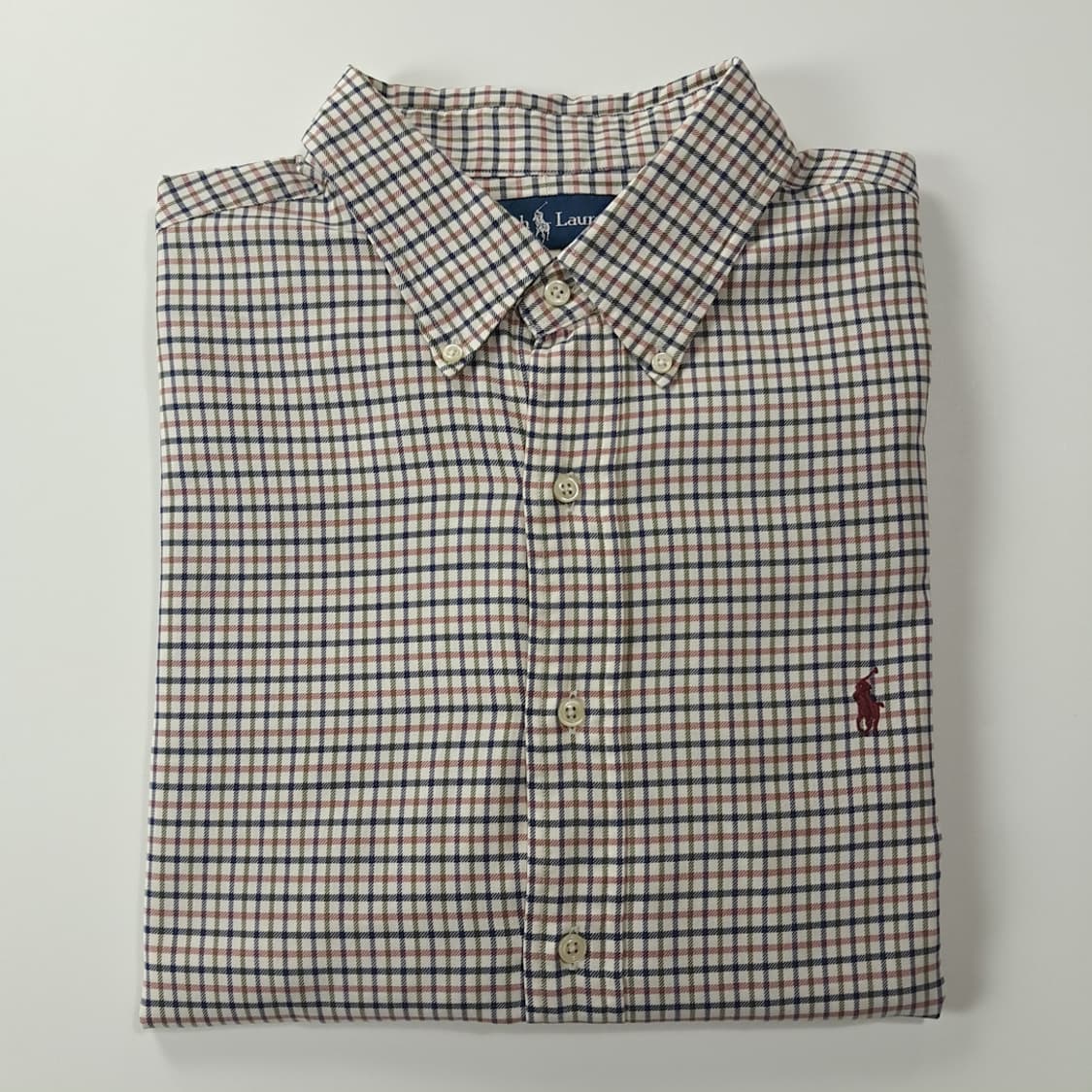 CK325 2XL 폴로 90s 홍콩판 마이크로 태터솔 체크 셔츠 남방 상품이미지7