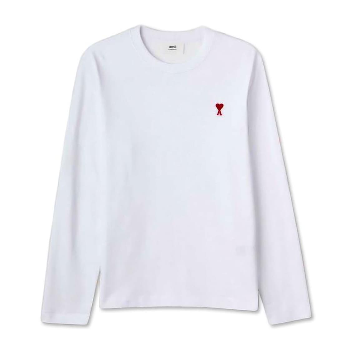 아미 스몰로고 롱슬리브 긴팔티 블랙/화이트 새상품 상품이미지4