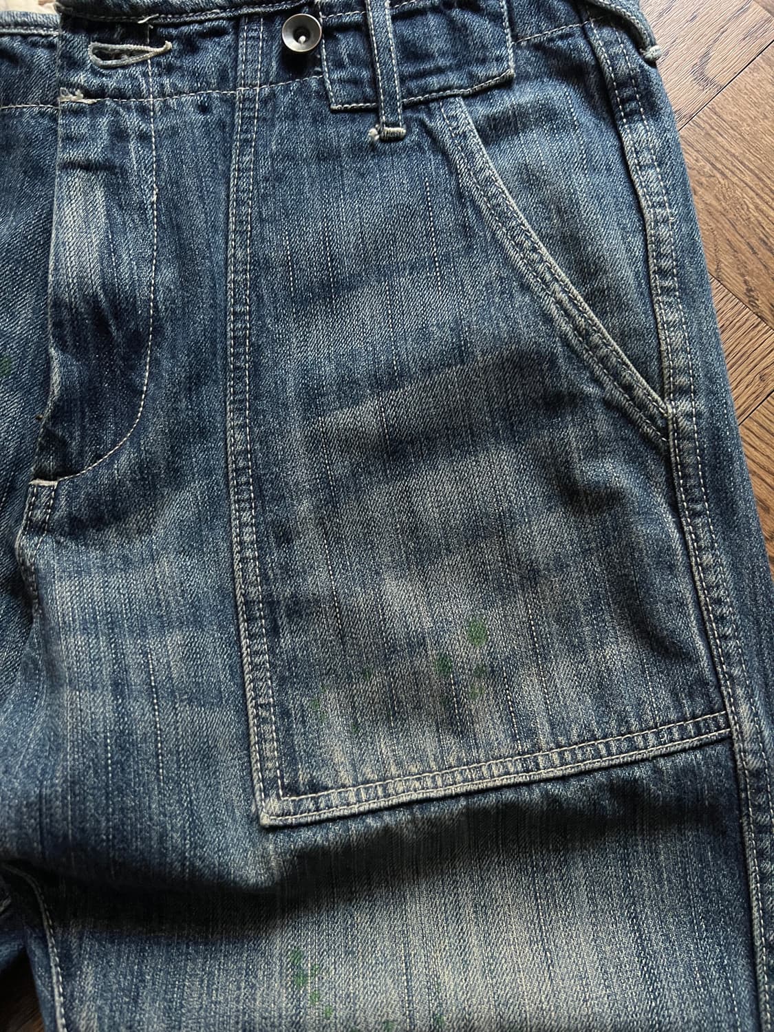 [36]Global Work 글로벌워크 서스펜더 버튼 퍼티그 데님 팬츠 상품이미지4