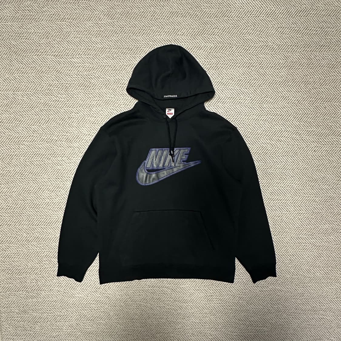 SUPREME X NIKE leather applique hoodie 상품이미지1