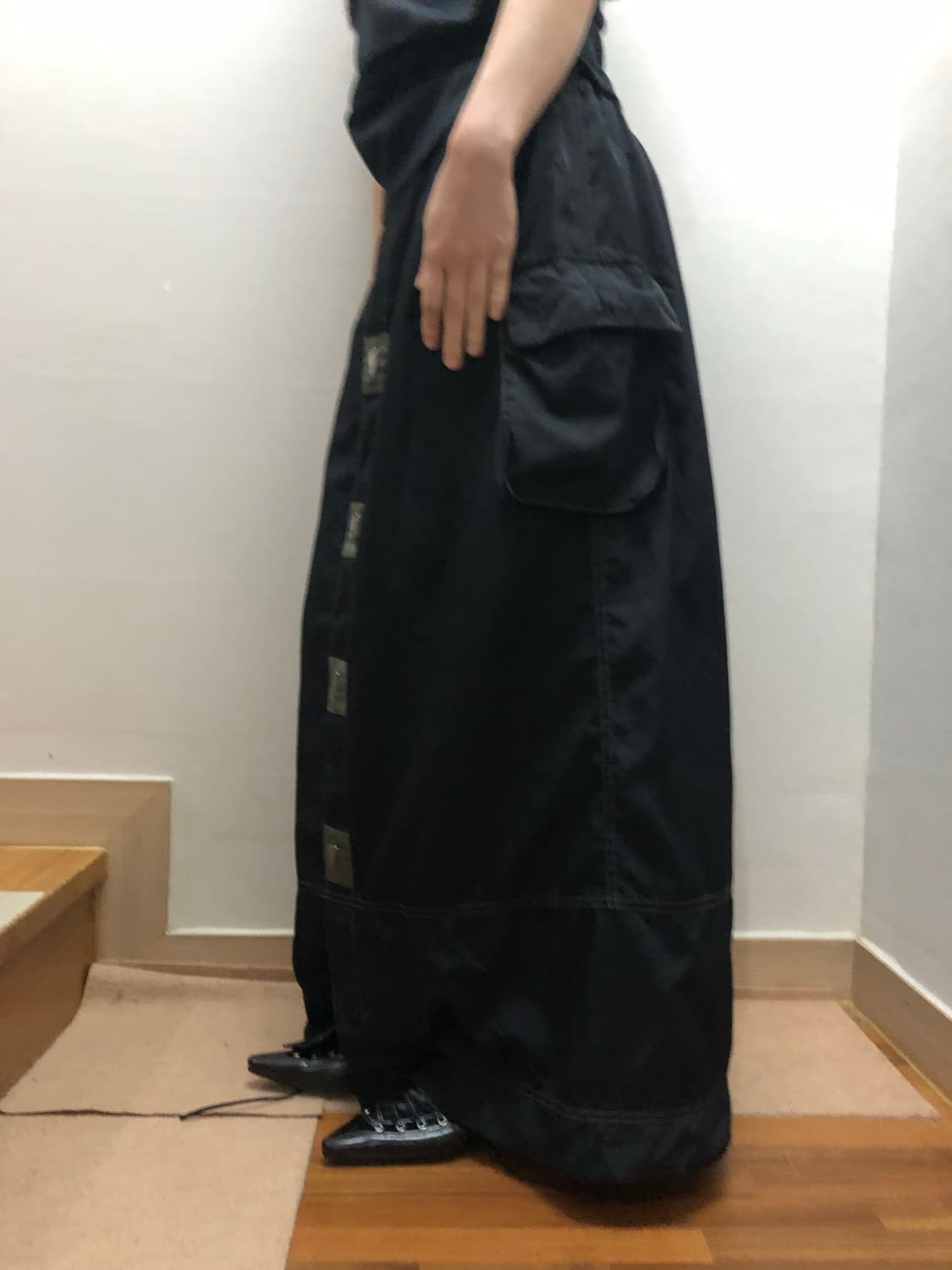 빈티지 블랙 오리엔탈 포켓 롱 스커트 상품이미지5