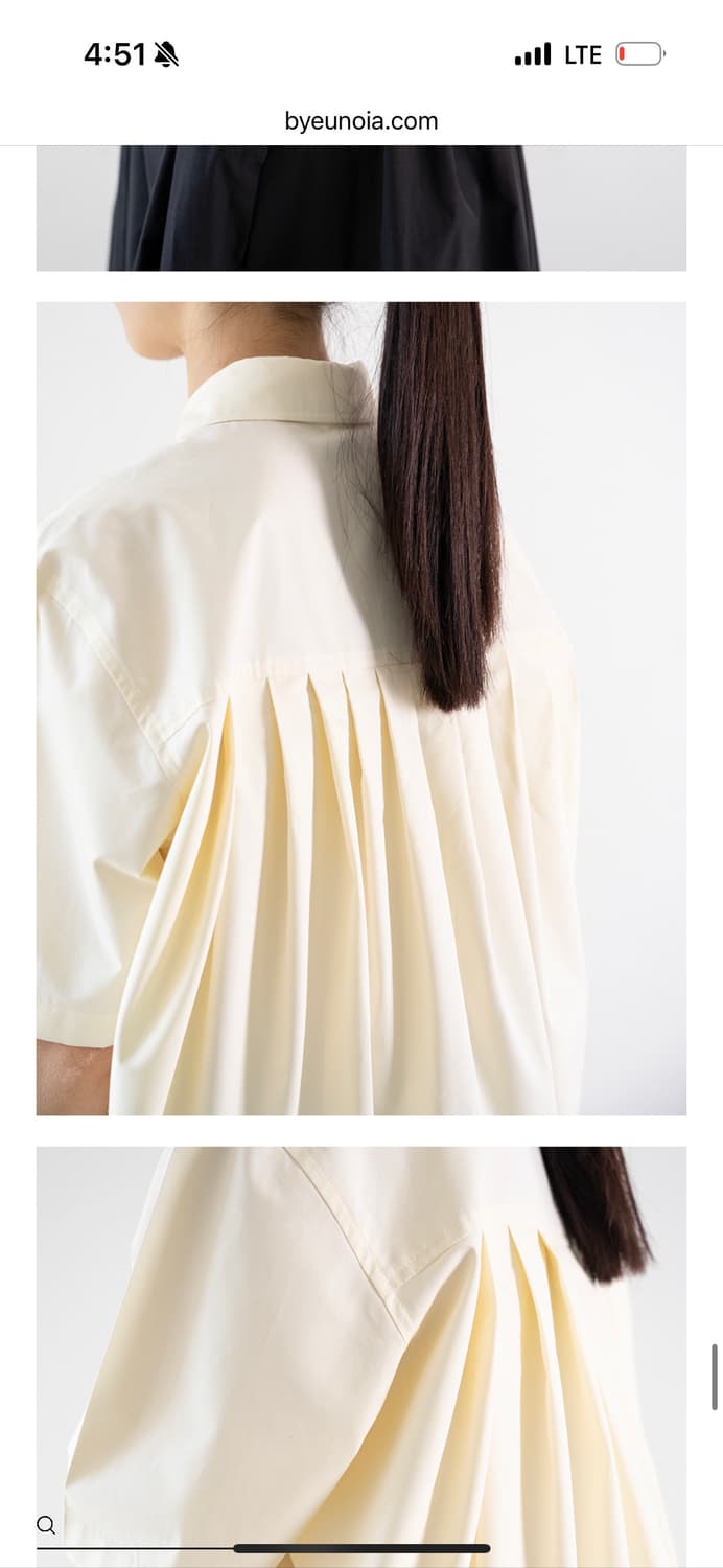 유노이아 Poplin Crop Shirt 엘로우 상품이미지1