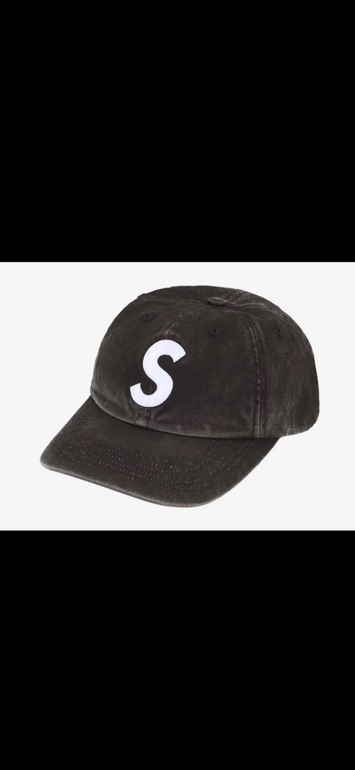 슈프림 피그먼트 코티드 S 로고 6-패널 블랙 - 25SS 상품이미지1