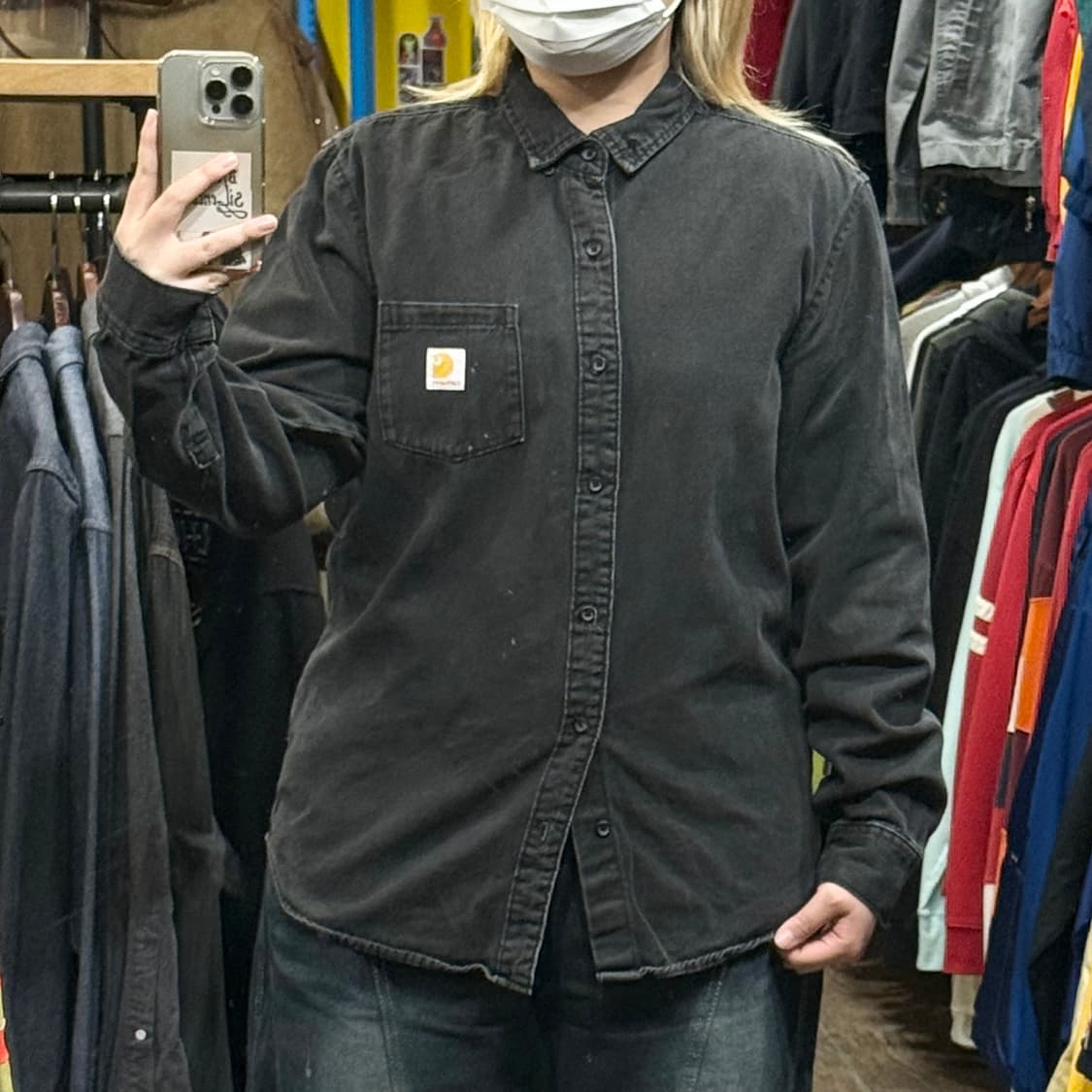 [HI] 칼하트 긴팔 데님셔츠 블랙  상품이미지1