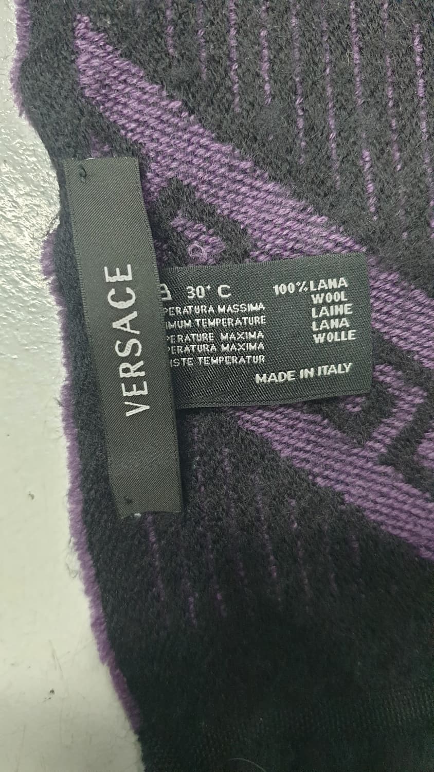 베르사체 울 머플러 퍼플 블랙 상품이미지2