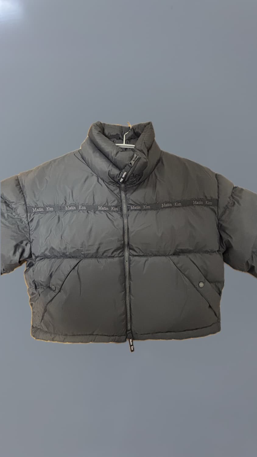 마뗑킴 로고 테이핑 푸퍼 다운 점퍼 네이비 s 상품이미지4